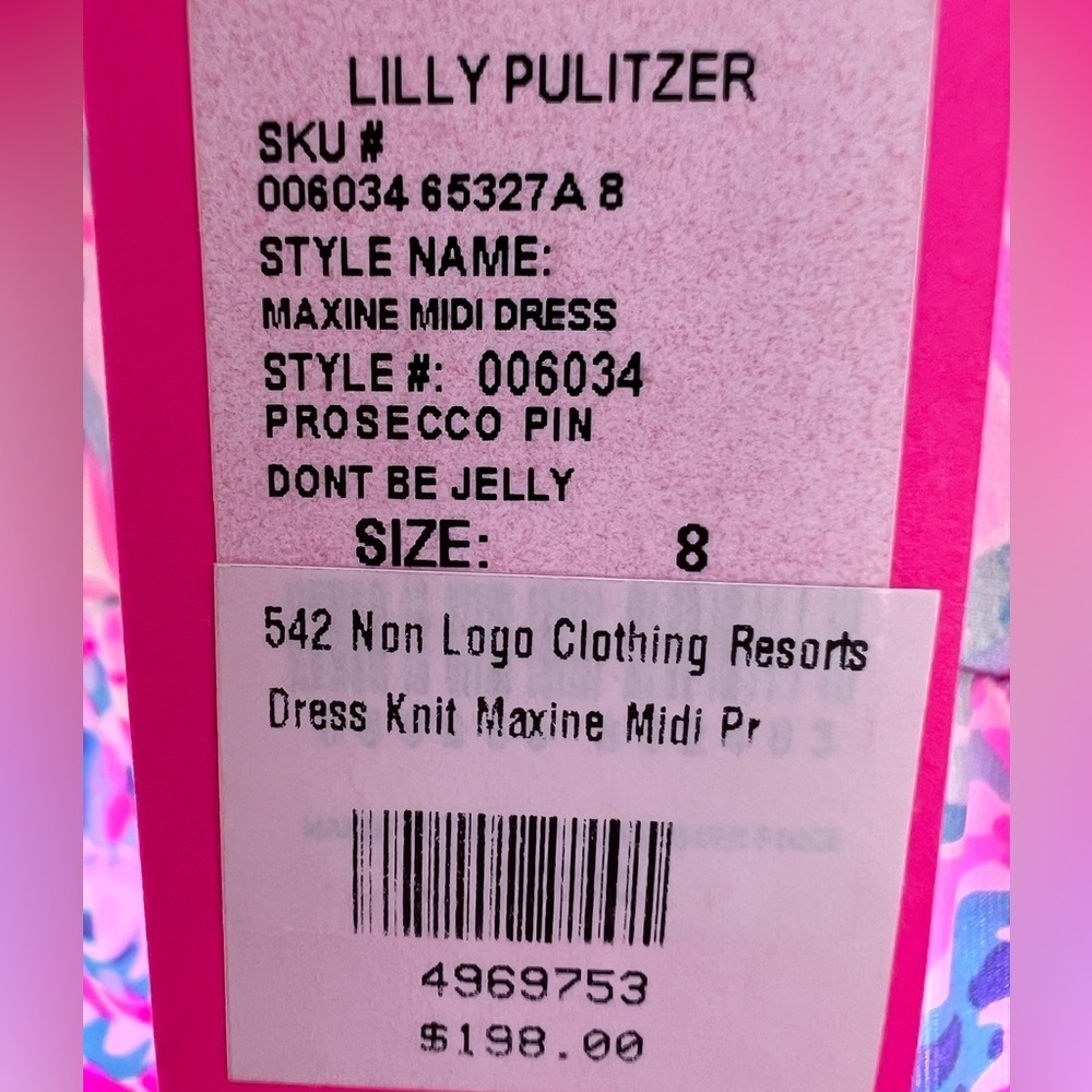 Lilly Pulitzer Pink and Blue Swirl Midi Dress - Picture 6 of 8